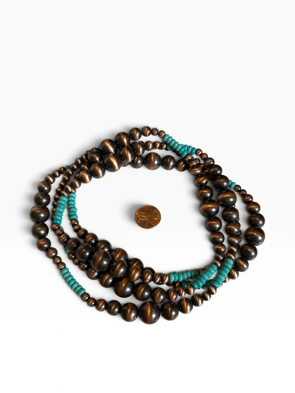 Navajo Pearl Faux Turquoise Beaded Necklace CC X